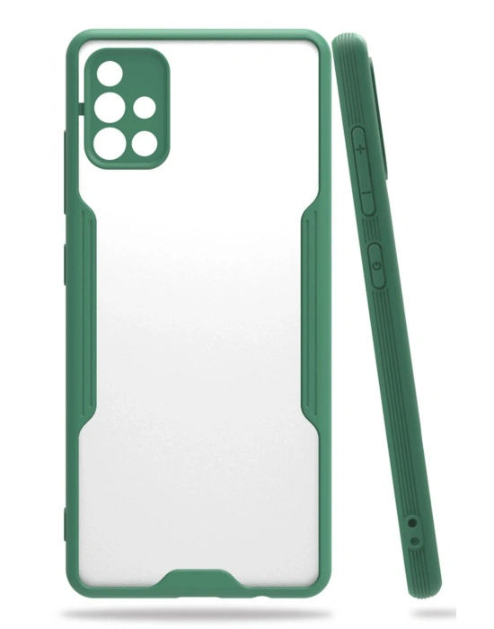 Newface Samsung Galaxy A71 Kılıf Platin Silikon - Yeşil