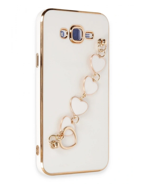 Newface Samsung Galaxy J7 Kılıf Esila Silikon - Beyaz