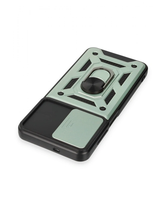 Newface Samsung Galaxy M14 5G Kılıf Pars Lens Yüzüklü Silikon - Yeşil