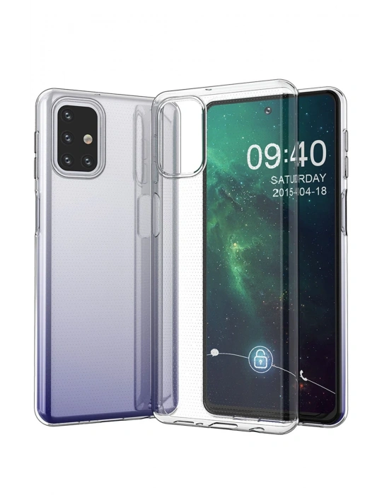 Newface Samsung Galaxy M31S Kılıf Lüx Şeffaf Silikon
