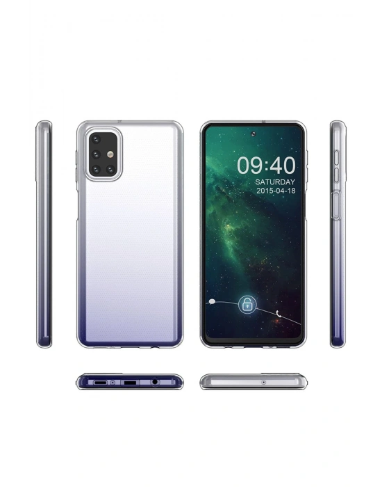 Newface Samsung Galaxy M31S Kılıf Lüx Şeffaf Silikon