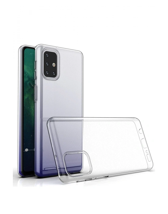 Newface Samsung Galaxy M31S Kılıf Lüx Şeffaf Silikon