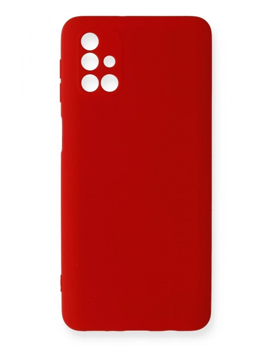 Newface Samsung Galaxy M31S Kılıf Nano içi Kadife Silikon - Kırmızı