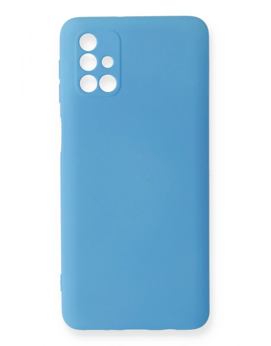 Newface Samsung Galaxy M31S Kılıf Nano içi Kadife Silikon - Mavi