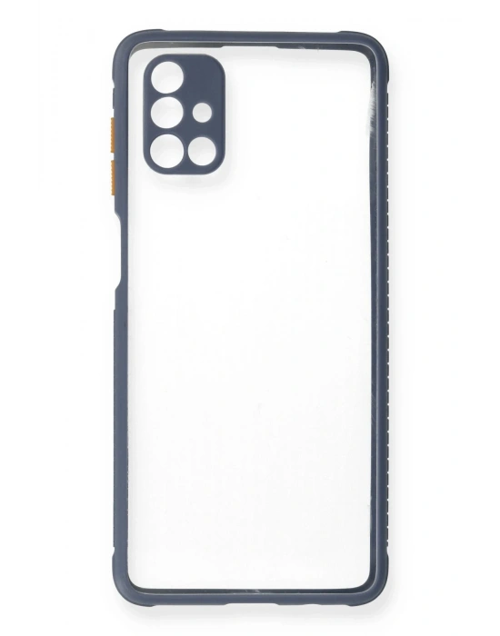 Newface Samsung Galaxy M51 Kılıf Miami Şeffaf Silikon - Gri