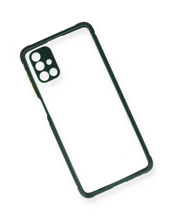 Newface Samsung Galaxy M51 Kılıf Miami Şeffaf Silikon - Koyu Yeşil