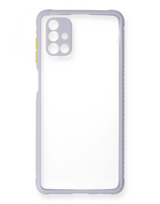 Newface Samsung Galaxy M51 Kılıf Miami Şeffaf Silikon - Lila