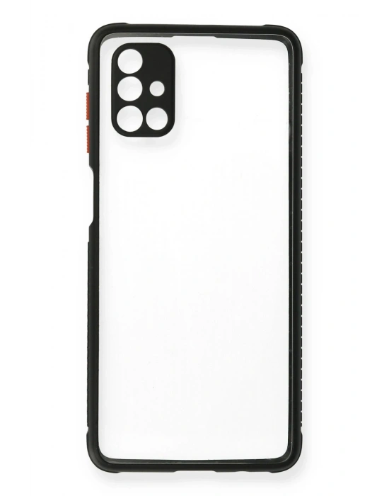 Newface Samsung Galaxy M51 Kılıf Miami Şeffaf Silikon - Siyah