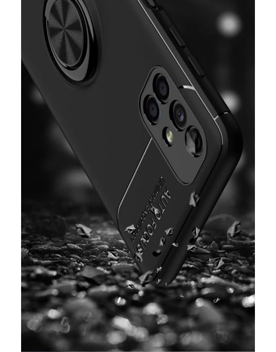 Newface Samsung Galaxy M51 Kılıf Range Yüzüklü Silikon - Kırmızı