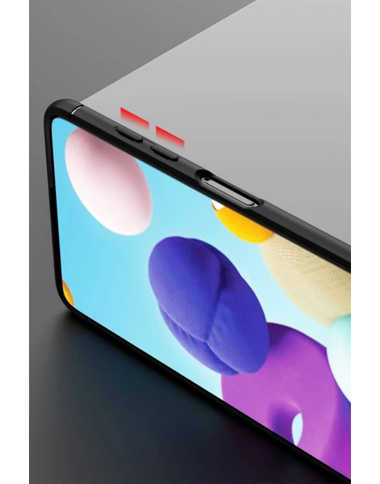 Newface Samsung Galaxy M51 Kılıf Range Yüzüklü Silikon - Siyah-Kırmızı