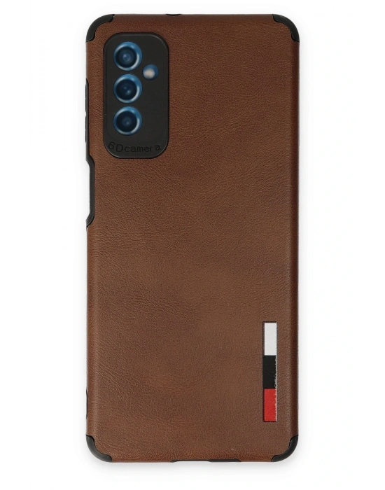 Newface Samsung Galaxy M52 5G Kılıf Loop Deri Silikon - Kahverengi