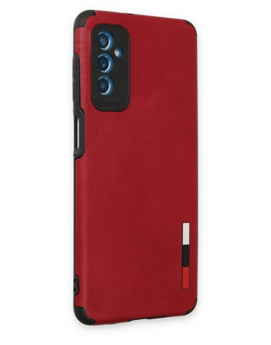 Newface Samsung Galaxy M52 5G Kılıf Loop Deri Silikon - Kırmızı