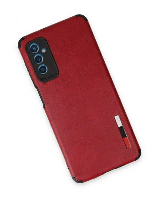 Newface Samsung Galaxy M52 5G Kılıf Loop Deri Silikon - Kırmızı