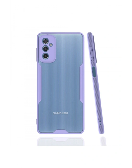 Newface Samsung Galaxy M52 5G Kılıf Platin Silikon - Lila