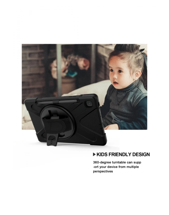 Newface Samsung Galaxy P610 Tab S6 Lite 10.4 Kılıf Amazing Tablet Kapak - Siyah