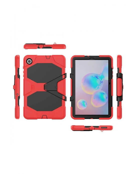 Newface Samsung Galaxy P610 Tab S6 Lite 10.4 Kılıf Griffin Tablet Kapak - Kırmızı