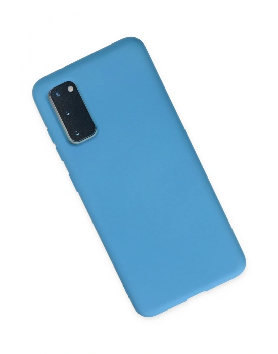 Newface Samsung Galaxy S20 Plus Kılıf Nano içi Kadife Silikon - Mavi