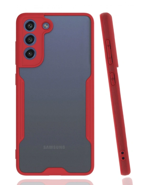 Newface Samsung Galaxy S21 FE Kılıf Platin Silikon - Kırmızı