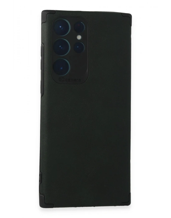 Newface Samsung Galaxy S22 Ultra Kılıf Loop Deri Silikon - Yeşil