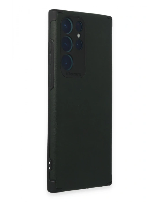 Newface Samsung Galaxy S22 Ultra Kılıf Loop Deri Silikon - Yeşil