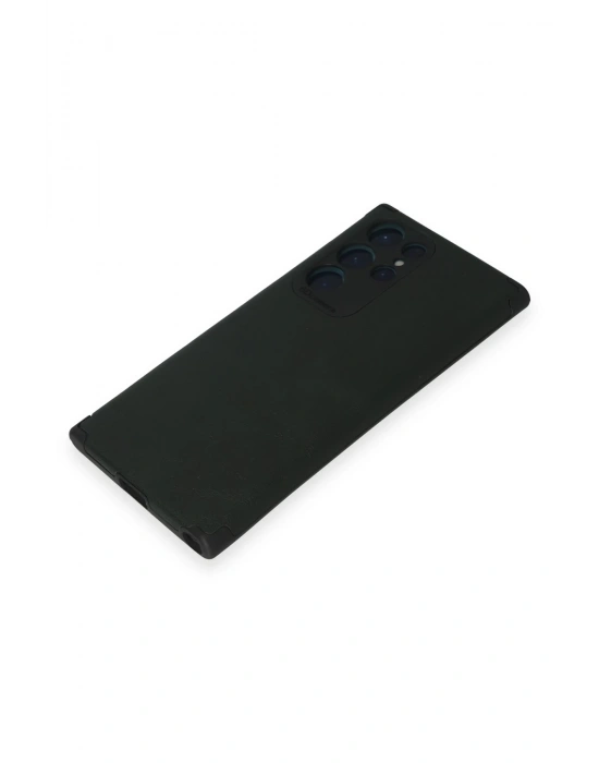 Newface Samsung Galaxy S22 Ultra Kılıf Loop Deri Silikon - Yeşil