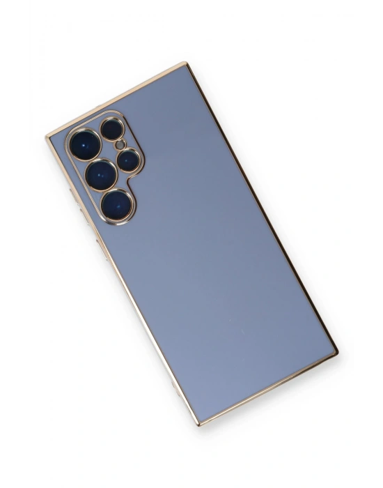 Newface Samsung Galaxy S22 Ultra Kılıf Volet Silikon - Mavi
