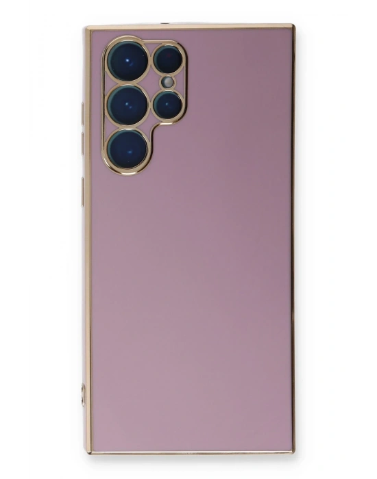 Newface Samsung Galaxy S22 Ultra Kılıf Volet Silikon - Mor