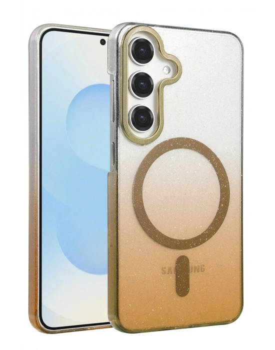 Newface Samsung Galaxy S23 FE Glossy Magsafe Kapak - Çöl Titanyum