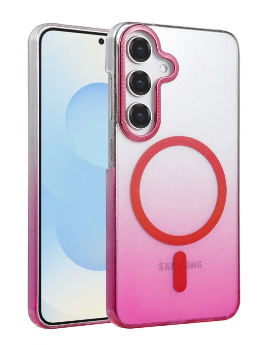 Newface Samsung Galaxy S23 FE Glossy Magsafe Kapak - Pembe