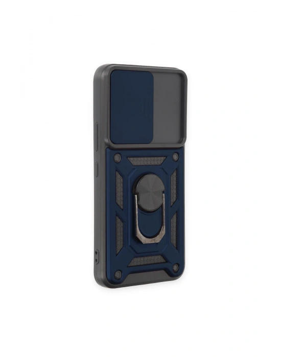 Newface Samsung Galaxy S23 FE Kılıf Pars Lens Yüzüklü Silikon - Lacivert