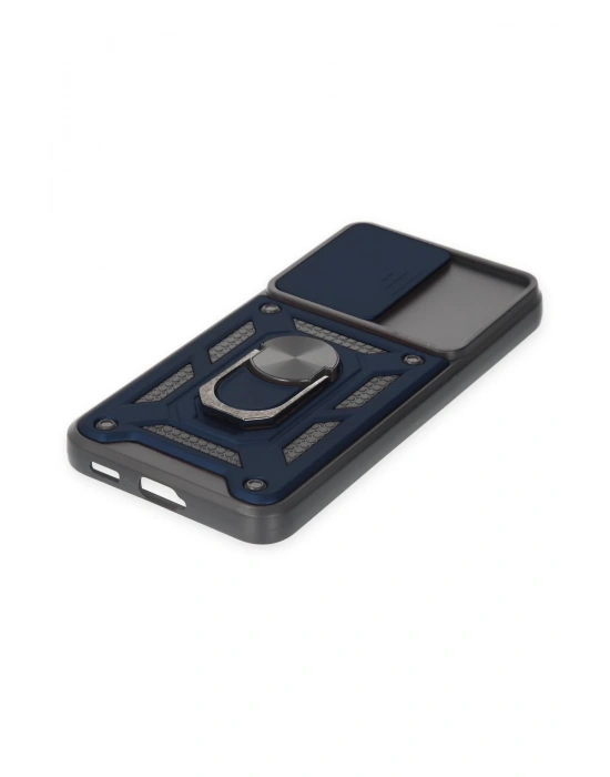 Newface Samsung Galaxy S23 FE Kılıf Pars Lens Yüzüklü Silikon - Lacivert