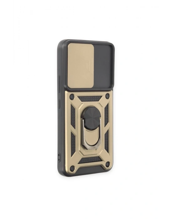 Newface Samsung Galaxy S23 Kılıf Pars Lens Yüzüklü Silikon - Gold