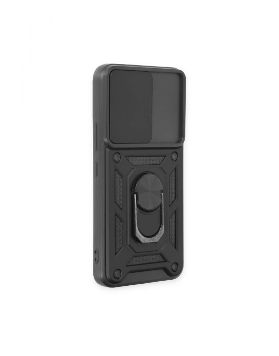 Newface Samsung Galaxy S23 Kılıf Pars Lens Yüzüklü Silikon - Siyah