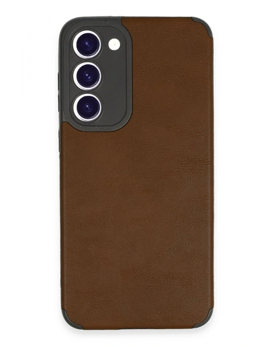 Newface Samsung Galaxy S23 Plus Kılıf Loop Deri Silikon - Kahverengi