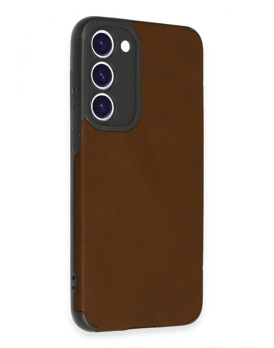 Newface Samsung Galaxy S23 Plus Kılıf Loop Deri Silikon - Kahverengi