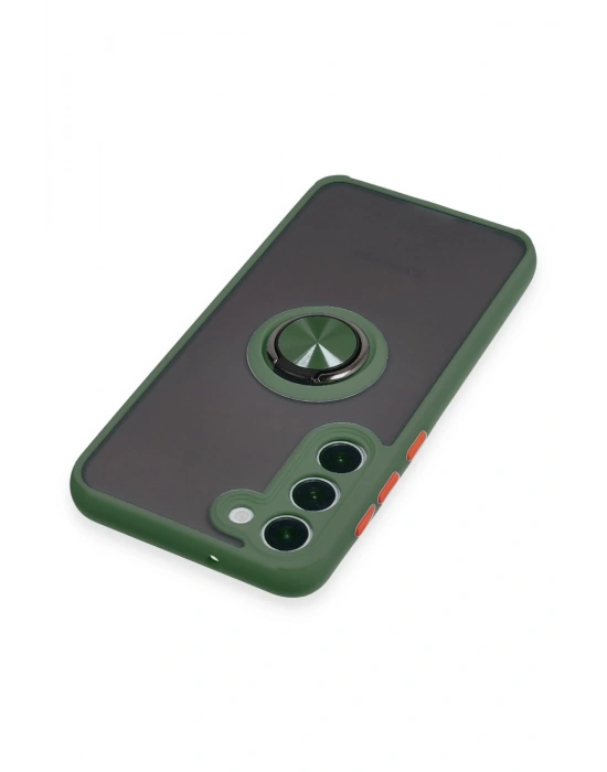 Newface Samsung Galaxy S23 Plus Kılıf Montreal Yüzüklü Silikon Kapak - Yeşil