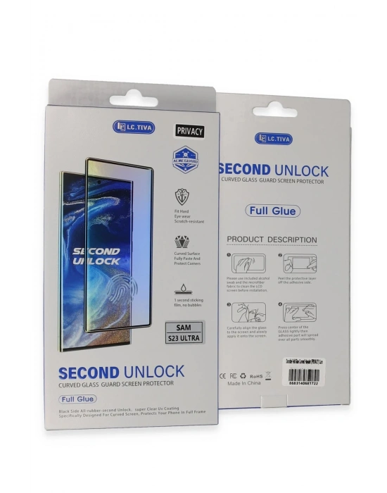 Newface Samsung Galaxy S23 Ultra Durable Full Glue Curved Hayalet Cam