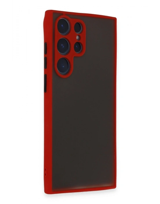 Newface Samsung Galaxy S23 Ultra Kılıf Montreal Silikon Kapak - Kırmızı