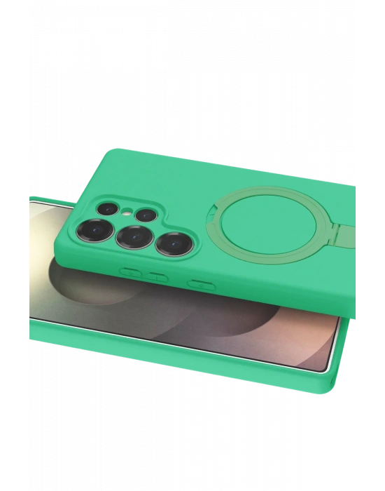 Newface Samsung Galaxy S23 Ultra Regal Magsafe Standlı Kapak - Yeşil