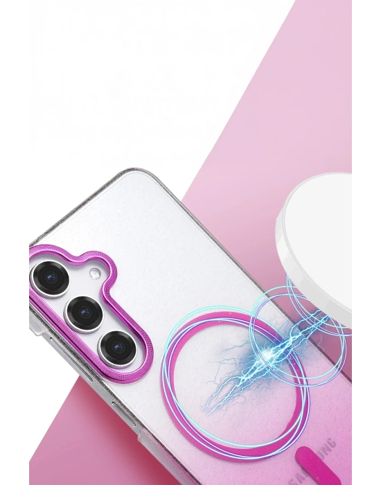 Newface Samsung Galaxy S24 FE Glossy Magsafe Kapak - Mor