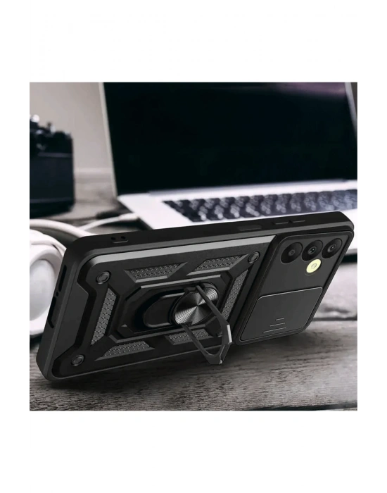 Newface Samsung Galaxy S24 FE Pars Lens Yüzüklü Silikon - Kırmızı