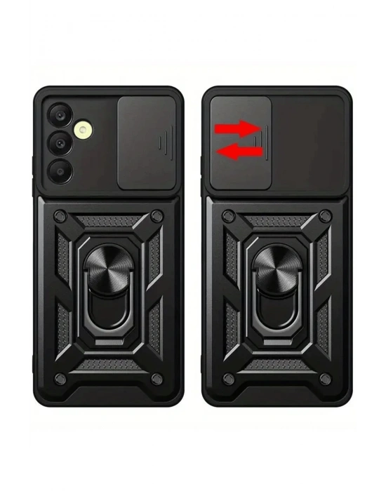 Newface Samsung Galaxy S24 FE Pars Lens Yüzüklü Silikon - Siyah