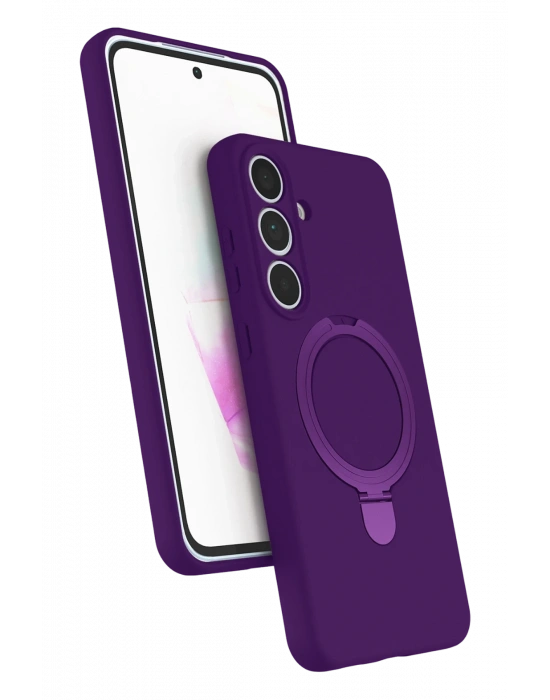 Newface Samsung Galaxy S24 FE Regal Magsafe Standlı Kapak - Derin Mor