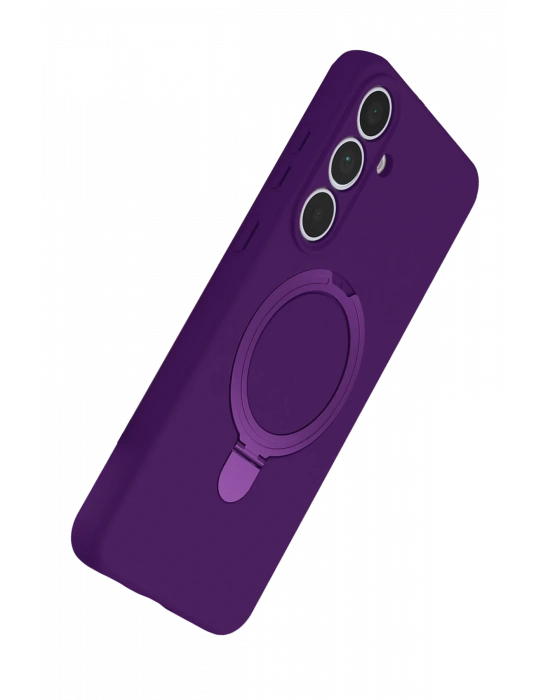 Newface Samsung Galaxy S24 FE Regal Magsafe Standlı Kapak - Derin Mor