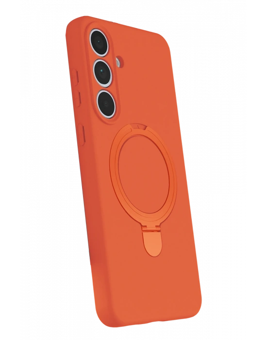 Newface Samsung Galaxy S24 FE Regal Magsafe Standlı Kapak - Turuncu