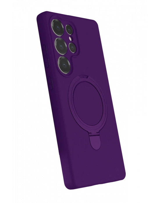 Newface Samsung Galaxy S24 Ultra Regal Magsafe Standlı Kapak - Derin Mor