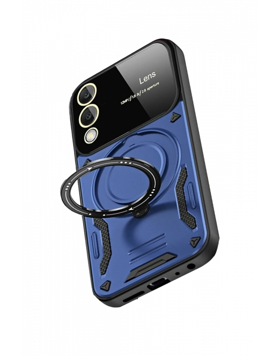 Newface Samsung Galaxy S25 Edge Kılıf Joy Lens Standlı Kapak - Lacivert