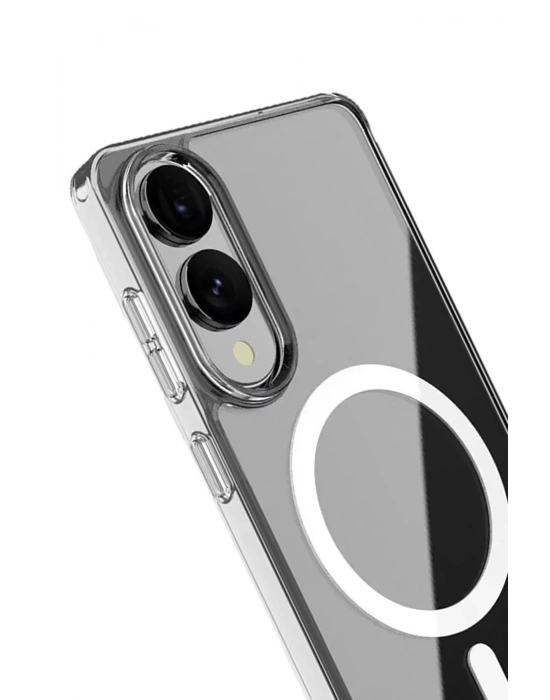 Newface Samsung Galaxy S25 Edge Kılıf Magneticsafe Şeffaf Silikon - Şeffaf