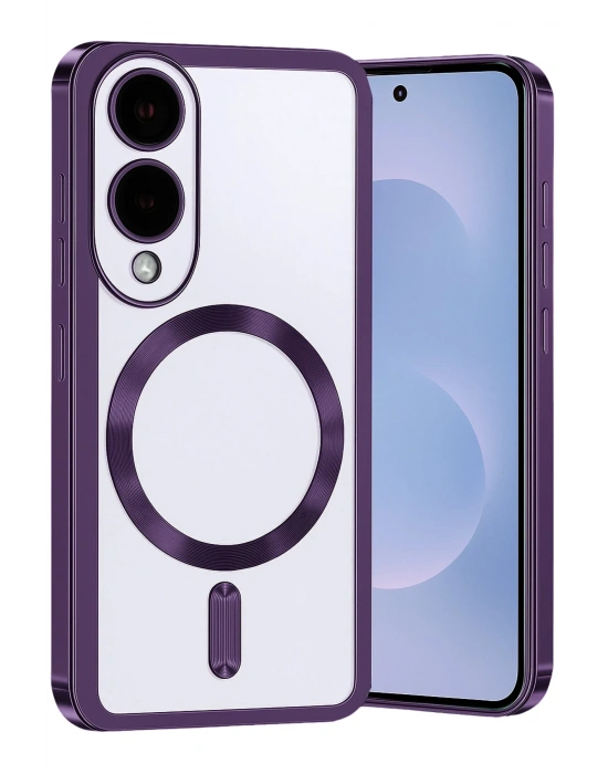 Newface Samsung Galaxy S25 Edge Kross Magneticsafe Kapak - Mor