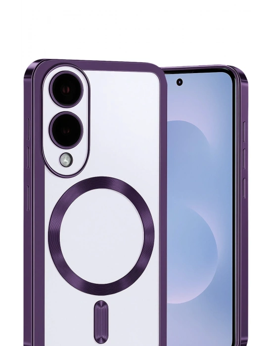 Newface Samsung Galaxy S25 Edge Kross Magneticsafe Kapak - Mor